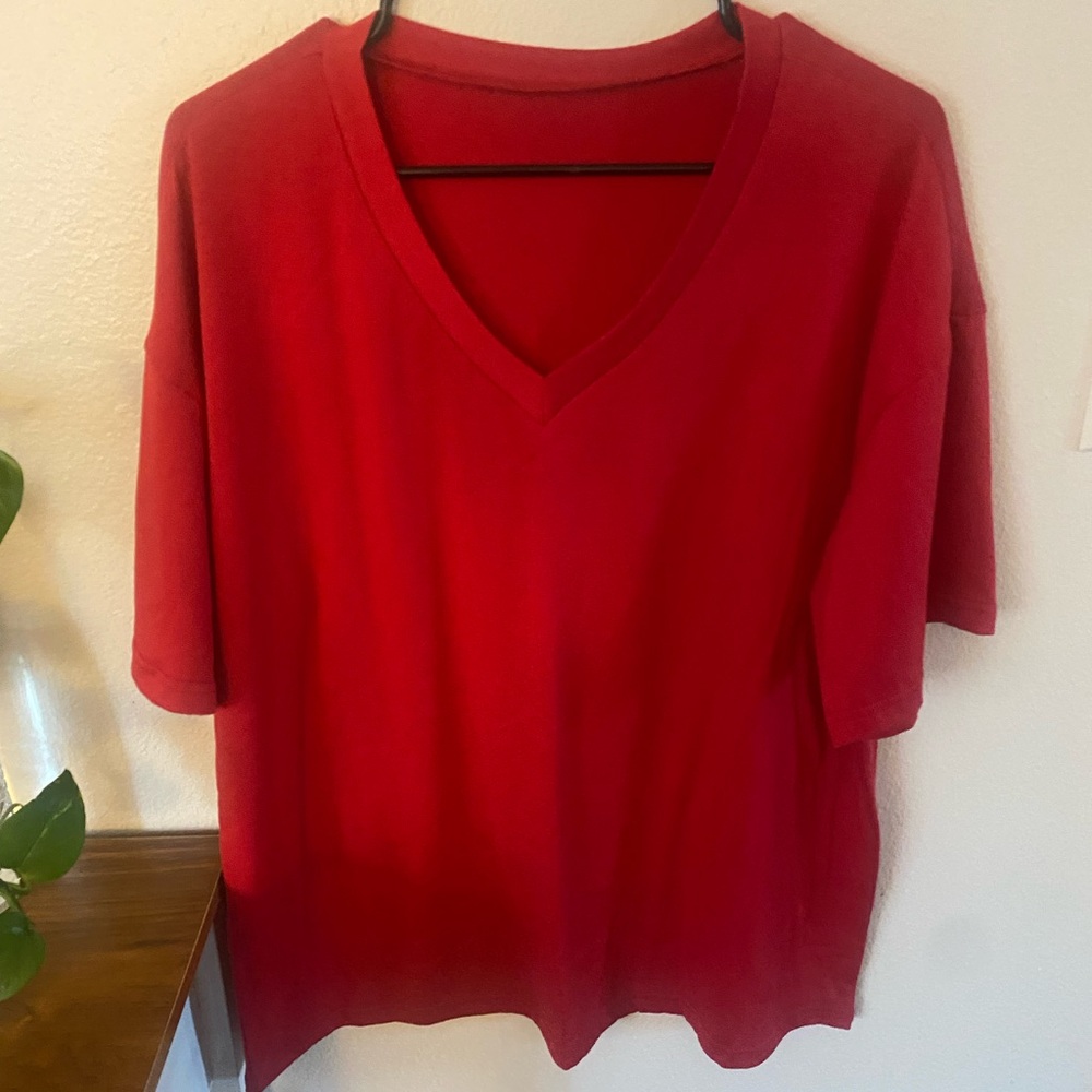 Faded Glory Red V-Neck Top